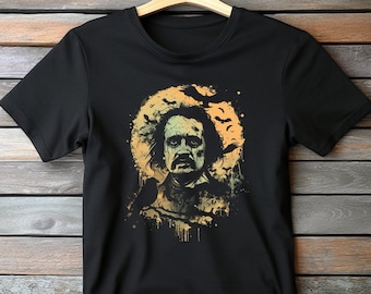 Edgar Allan Poe T-Shirt: Gothic Raven Design, Poet Gift