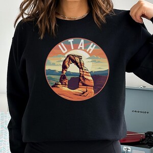 Delicate Arch Utah Sweatshirt: Moab Red Rock Graphic Crewneck