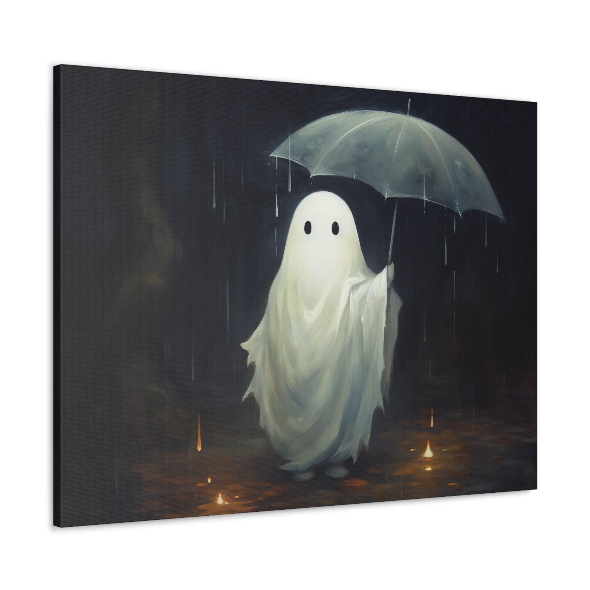 画材 AirMacgucci ghost Its Rainning Good Ghost With Umbrella in Rain Print, Ghost in Autumn, Fall Dark