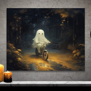 Ghost in Rain Wall Art Halloween Decor Gothic Art Dark