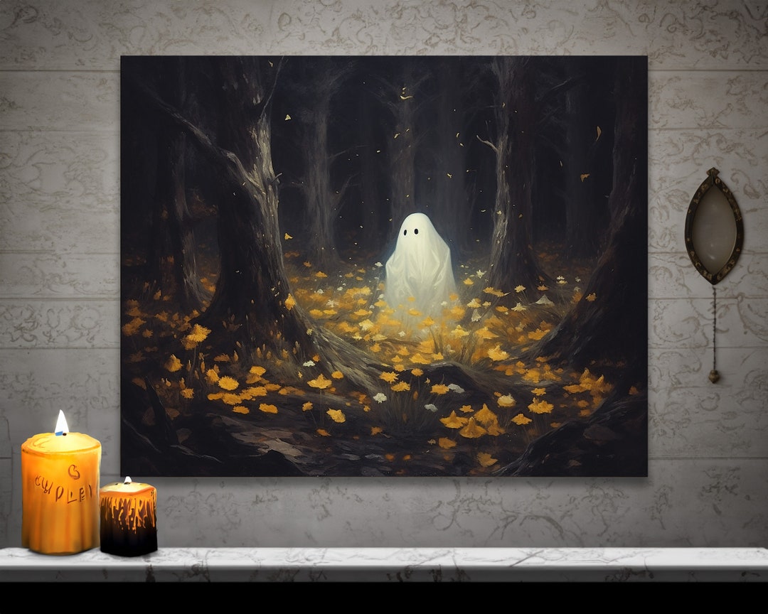 Ghost in the Forest Wall Art Halloween Decor Gothic Art Dark - Etsy