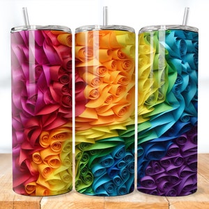 3d Gay Pride Flag Tumbler Wrap PNG Gay Pride Sublimation Design Digital Download Gay Pride Flag Tumbler Design 20oz Skinny Tumbler Wraps