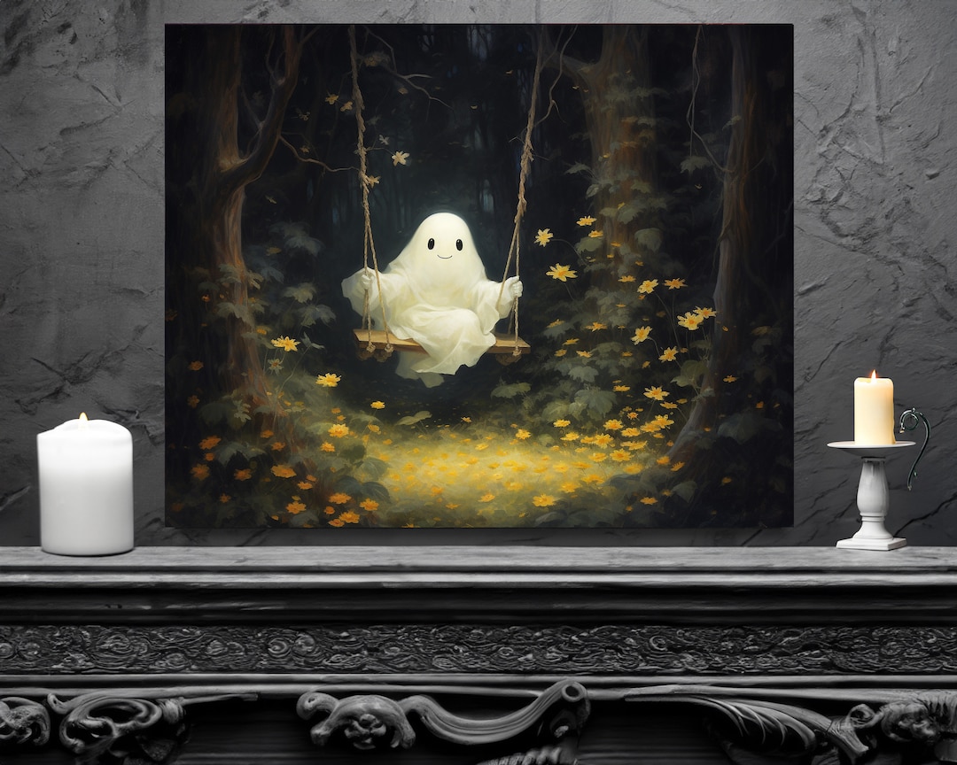 Ghost Swing Wall Art Halloween Decor Gothic Art Dark Academia - Etsy