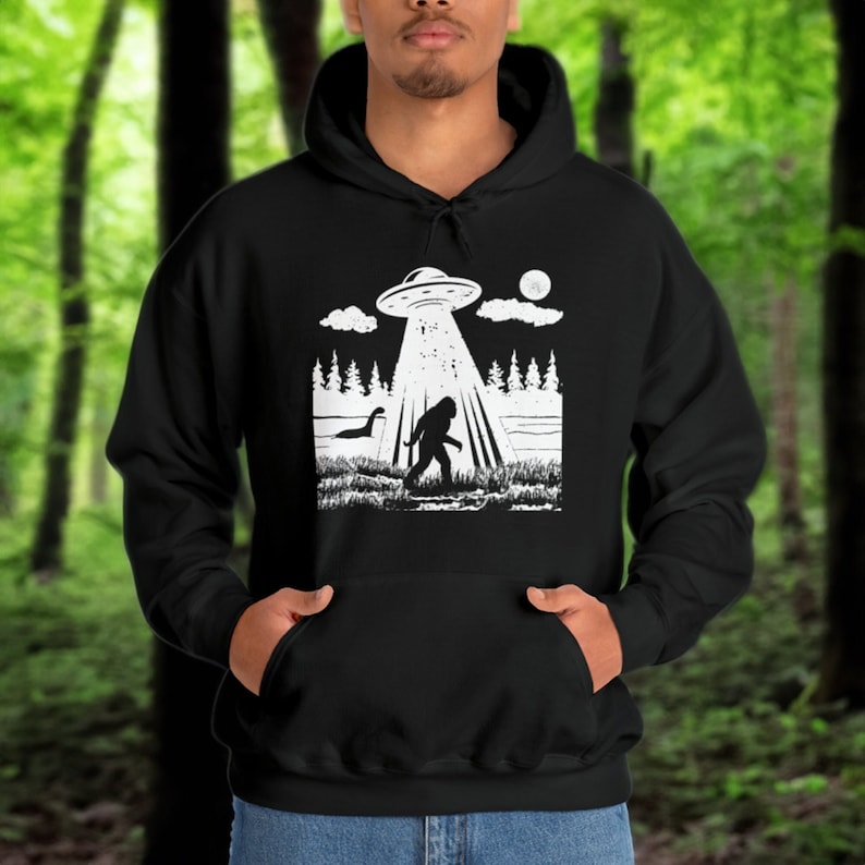 bigfoot lochness monster ufo hoodie sweatshirt