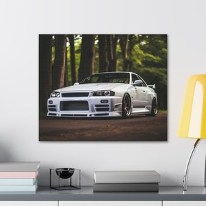 Poster for Sale mit Nissan Skyline GT-R R34 Lila von