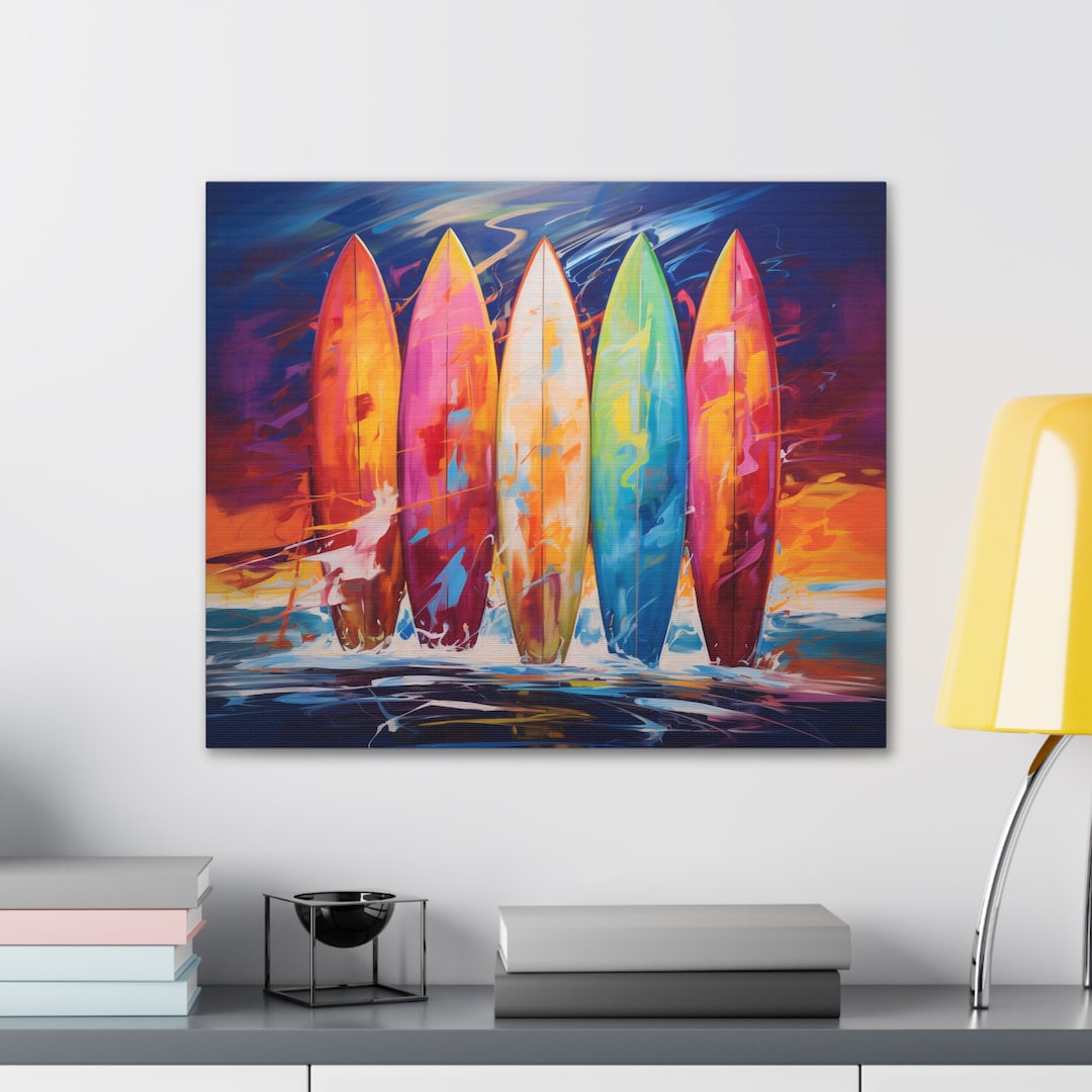 Surfboard Wall Art Surfboard Canvas Wall Art Surfboard Home Decor ...