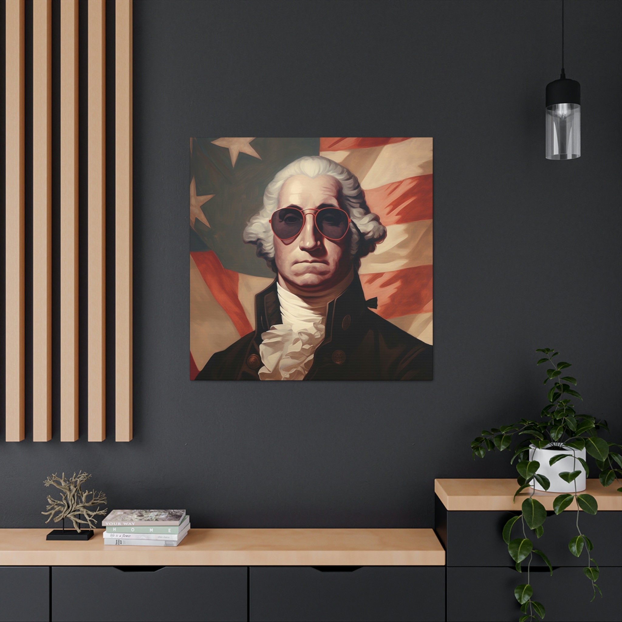 Washington Canvas - Washington Print Art Wall Wearing Art Sunglasses Art George Home George Washington Etsy Decor Wall Funny Art Washington