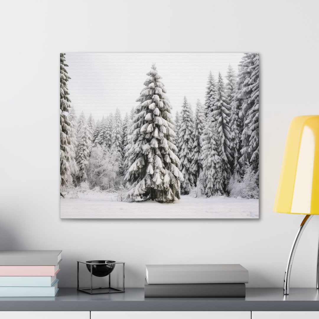 Winter Landscape Wall Art, Canvas Wall Art, Living Room Wall Decor
