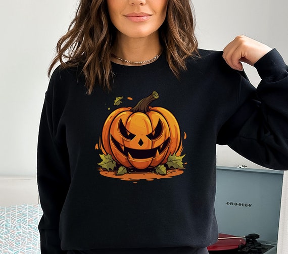 Jack O Lantern Sweater Halloween Shirt Jack O Lantern Halloween Sweater Pumpkin Face Sweater Trick or Treat Cute Fall Sweater