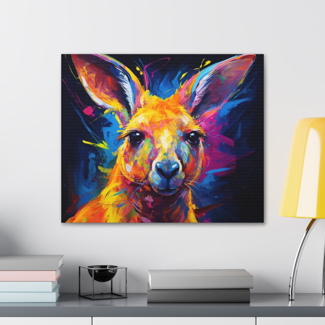 Sydney Canvas Wall Art Australia Art Kangaroo Canvas Art Home Decor Ready to Hang Kangaroo