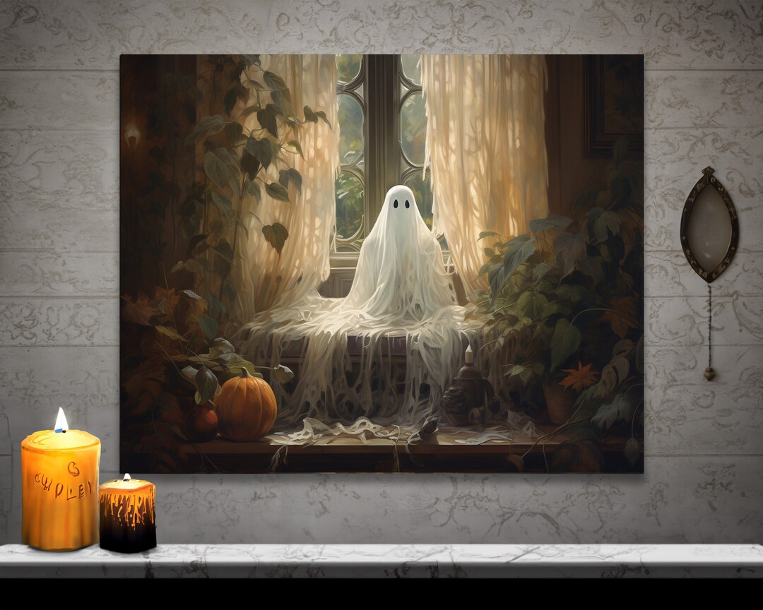 Ghost in Window Wall Art Halloween Decor Gothic Art Dark - Etsy