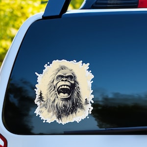 Bigfoot Smiling Vinyl Decal, Bigfoot Sticker, Sasquatch Decal, Car Decal, Yeti Decal, Laptop Decal, Bumper Sticker, Sasquatch Decals
