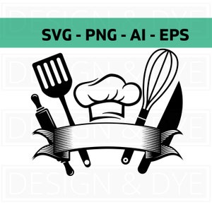 Chef-Tools svg Kochen Werkzeuge svg Restaurant Logo svg Chef-Logo svg Cook svg Chef Shirt svg Chef Clipart für Cricut und Silhouette Chef Art