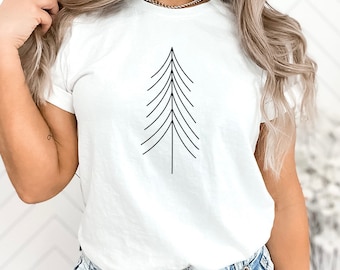 Minimalist Pine Tree Shirt: Nature Lover Gift