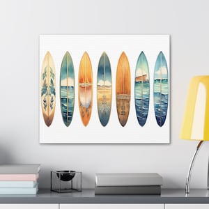 Surfboard Wall Art Surfboard Canvas Wall Art Surfboard Home Decor Surfboard Decor Surfboard Wall Art Coastal Surf Decor