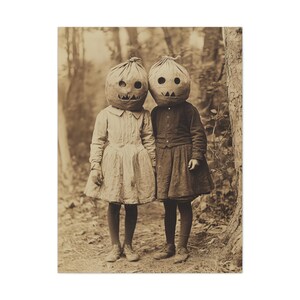Creepy Children Halloween Canvas: Vintage Halloween Wall Art image 6