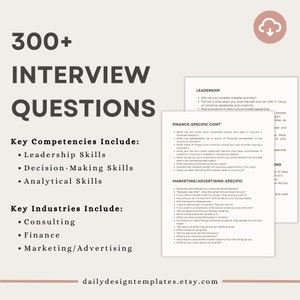 Comprehensive Interview Table Comprehensive Interview Question Bank: 300+ Questions - Etsy