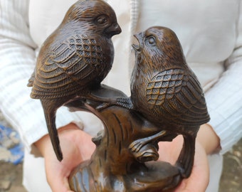Copper art Blossom Magpie statue Living Room decoration, Wild anmimal sculpture, huge Fine Bird Statue Table decor Collect Art Ornaments F1