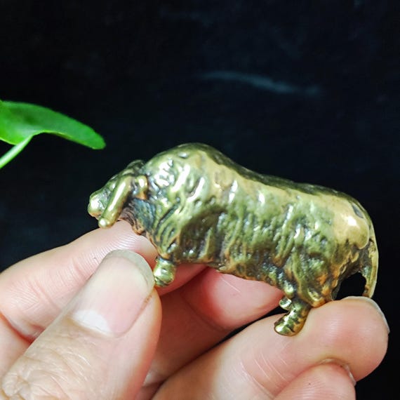 Get 1 Piece Copper Art Ferocious Brass Yak Statue, Wild Anmimal