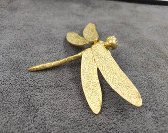 Arte en cobre, afortunadamente latón, feroz estatua de libélula de cobre, figura, adornos de estatua, afortunadamente pequeños adornos de insectos, arte, jardín, juguete de patio fs1