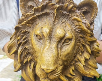 Bronze Lion Statue Sculpture Copper Lion Living Room Fengshui