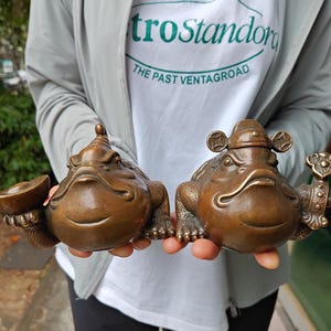 Pair of Feng Shui Money Frog, Lucky Money Toad Decorations, Ideal for Attracting Wealth, Frog Toad Figurine Collectibles, Lucky Gift GSu110