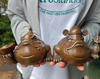 Greedy Money Toad Jinchan 金蟾 Feng Shui Three Legged Lucky Frog