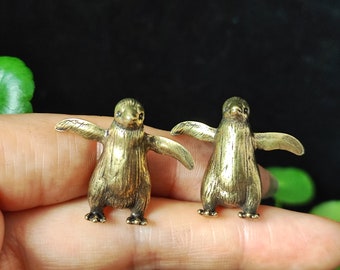 Tom557 真鍮製ペンギン置物オーナメント 2個入り 小さなレトロな動物 
