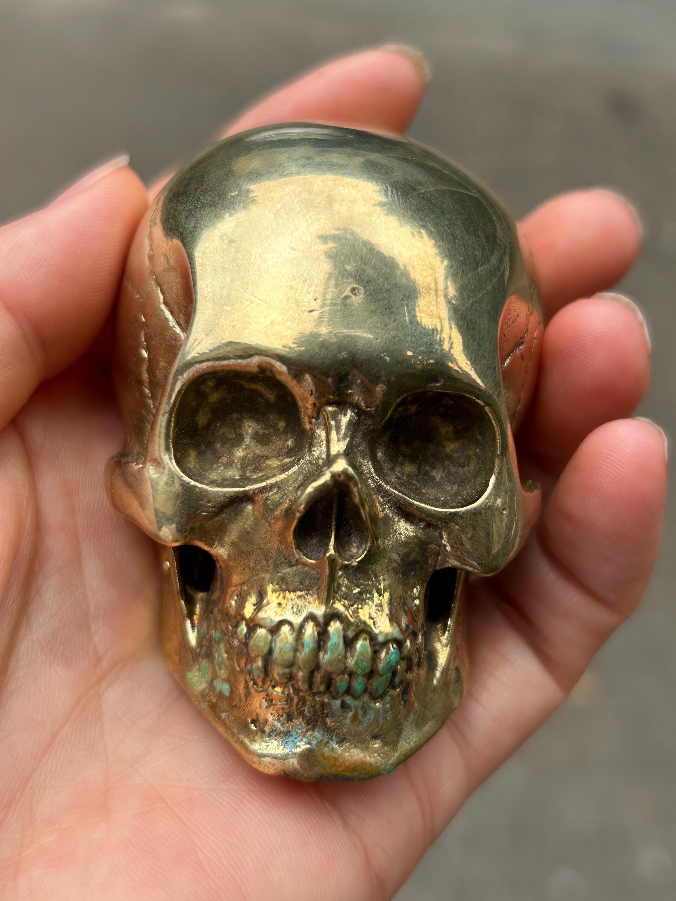 ⑯スケルトンSkullペンダント 真鍮 Brass Skull - Etsy