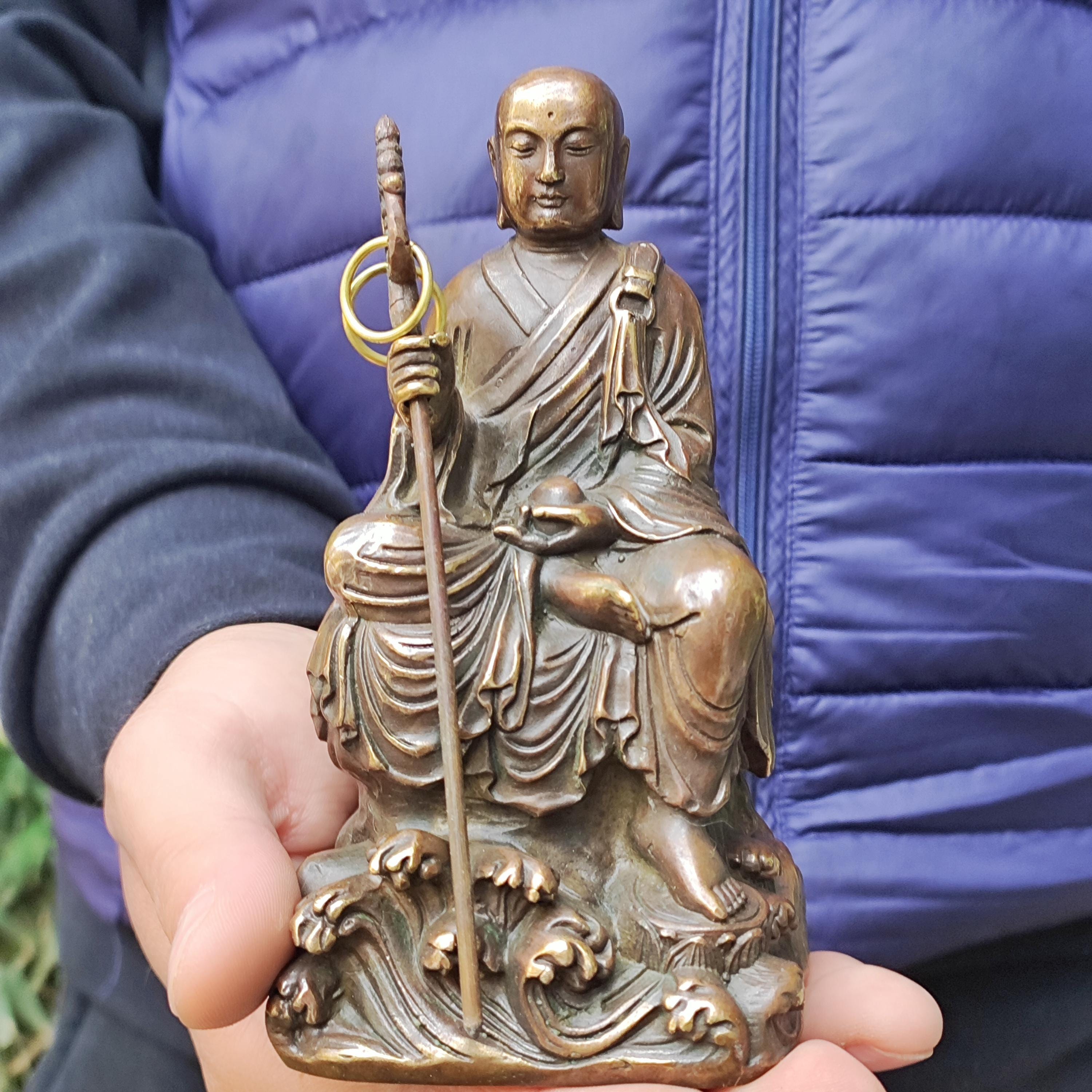 純銅製地蔵菩薩立像 地蔵菩薩像 銅像 青銅 真鍮 チベット仏教 仏陀