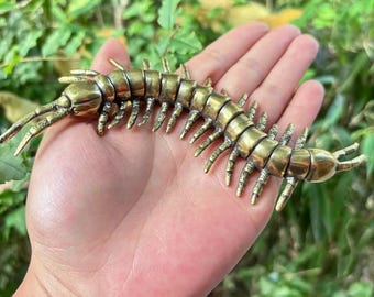 AntiqueStyle Brass Centipede Figurine Solid Copper Desk Ornament Collectible Gift