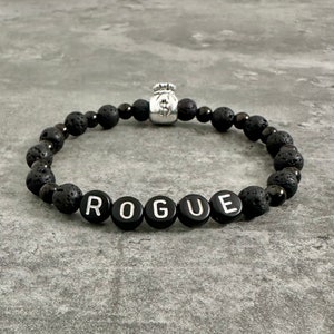 D&D Rogue Armband Personalisierter Namensarmband Pathfinder Dnd Dungeons and Dragons Spieler Geschenk Nerd Schmuck