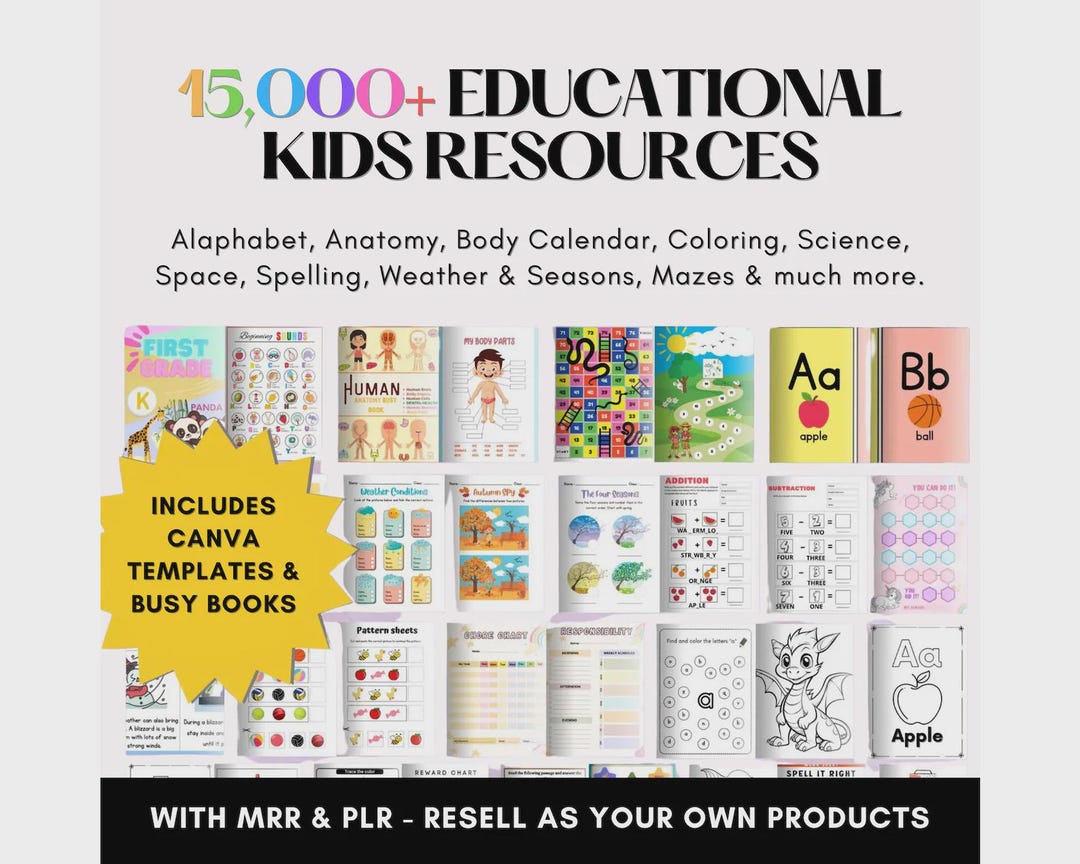 Mega Learning Printable Bundle, Homeschool Kids Resources (digital ...