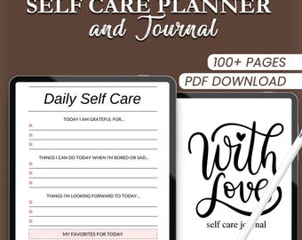Self Care Planner & Journal, PDF Planners, Journals and Logbook Templates