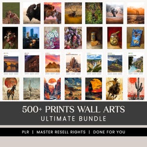 Ultimate Wall Art Bundle, 20+ Niches & 500+ Digital Prints Ready to use, Great Deals, Value Bundles, Digital