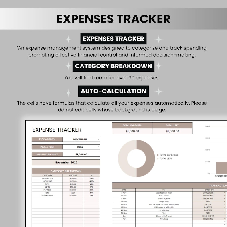 Expenses Tracking & Management Spreadsheet, Business Finance ...