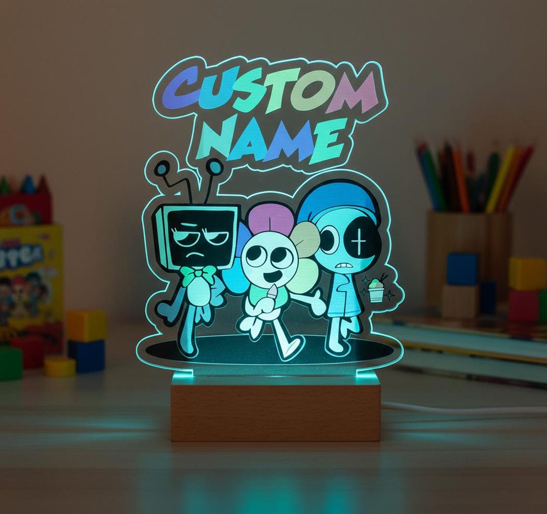 Personalized Dandy’s World Led Night Light, Roblox Kids Gaming Art With ...