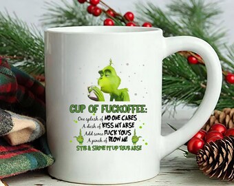 Tazza Ceramica 'CUP Of Fuckoffee' Grinch – Novità Natale 11oz