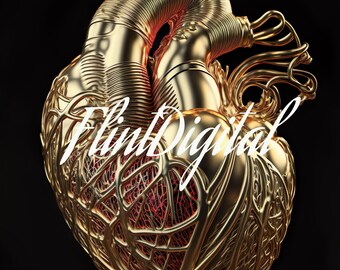 Corazón de Oro Impresión Digital