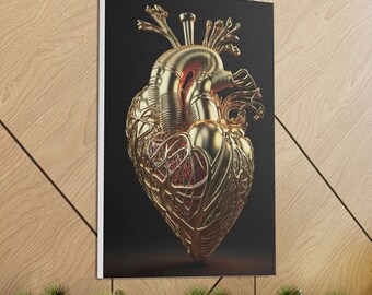 Arte de la lona del corazón de oro