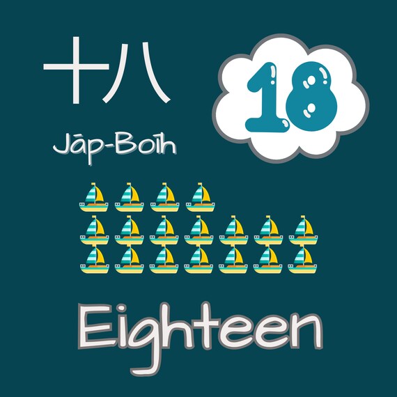 Numbers in English and Chinese (teochew) Bilingual Book