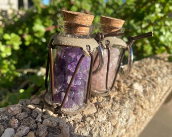 Mini Crystal Bottle Keychain