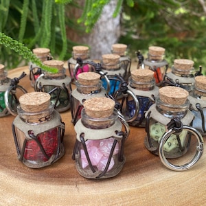 EMERGENCY DICE Mini Bottle Keychain with Leather Holder