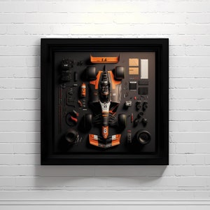 F1 Race Car Knolling View | Motorsport Decor | Racing Enthusiast Wall Art | Instant Download Digital Print