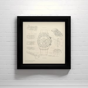 Analog Watch Artistic Diagram | Classic Timepiece Decor | Watch Enthusiast Wall Art | Instant Download Digital Print