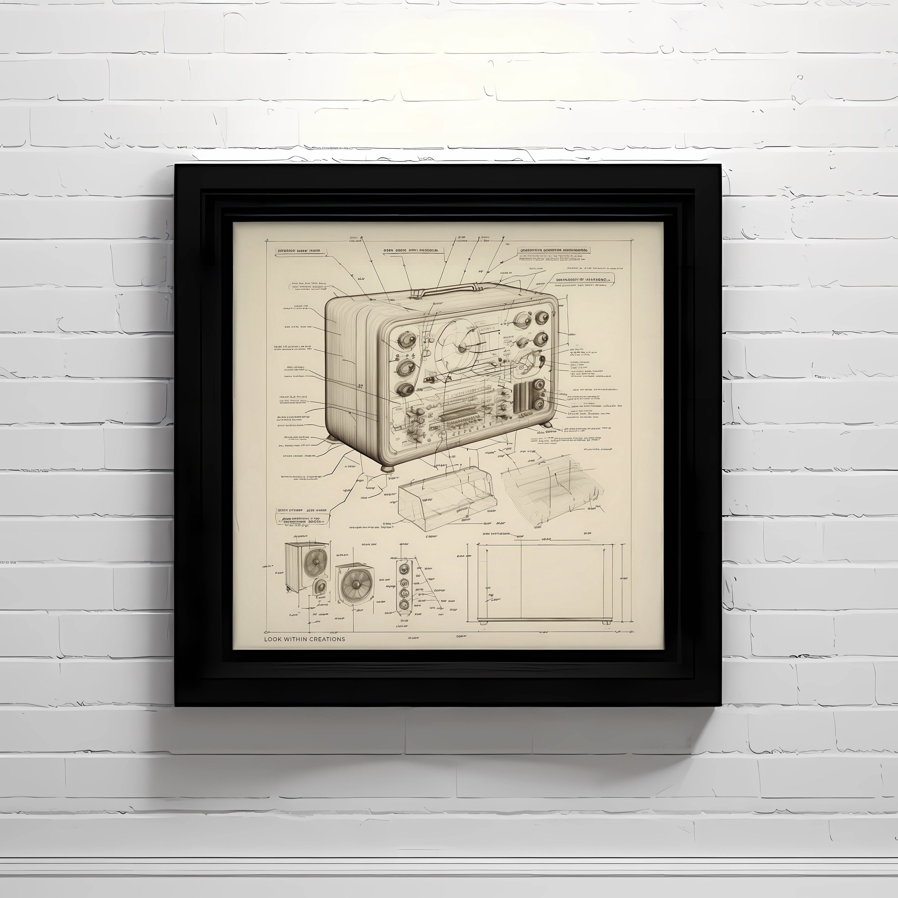 Affiche Vintage Publicitaire TUNCSRAM Ampoule Radio 50x70cm, Neuve - PostersAndCo