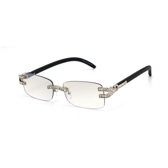Metal Frame Rimless Sunglasses Diamond Cutting Lens UV400 Color Changing Diamond Cut Rimless Metal Frame... From  main image 2
