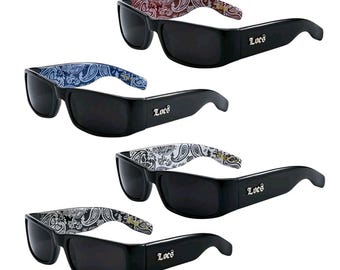 OG LOCS Bandana Frame Sunglasses, Embedded Logo Custom Cleaning Cloth/Bag