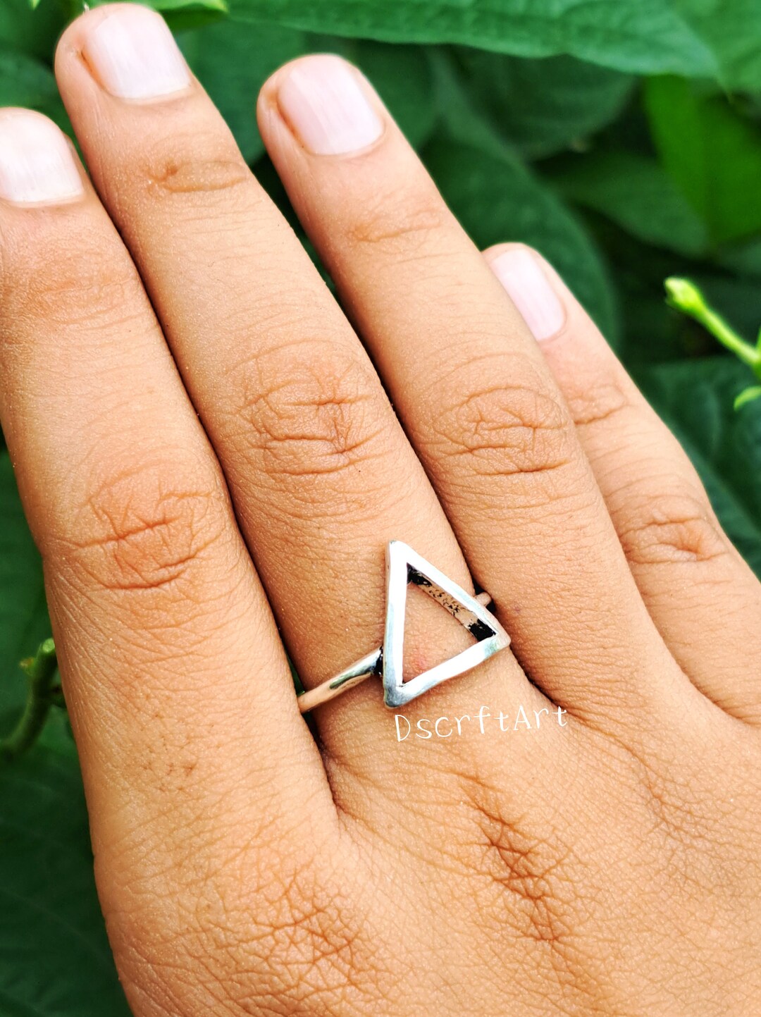 Silver Plain Triangle Ring 925 Sterling Silver Designer Plain Band ...