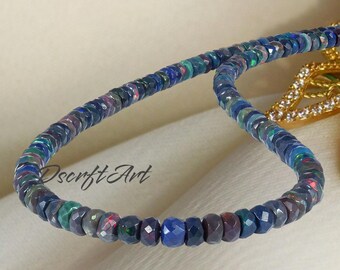 Faceted Ethiopian Opal Bead Strand - Gemstone Jewelry Making Supply